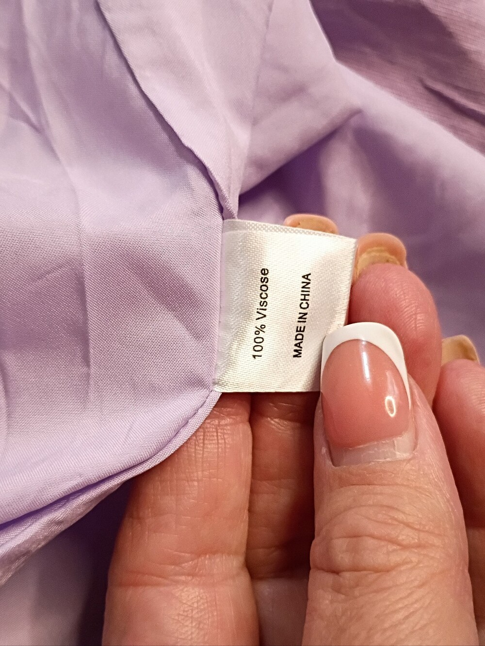 Lavender Tie-Strap Dress with White Trim - Picture 6 of 7